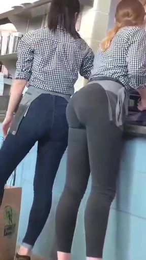 Big-assed babe caught on candid camera in public