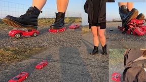 Mistress Marys Doc Martens destroy Model Toy Cars