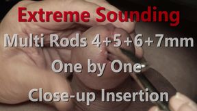 Extreme Sounding Multi Hegar Rods 4+5+6+7mm one by one Insertion 4K Close-up &amp; live audio