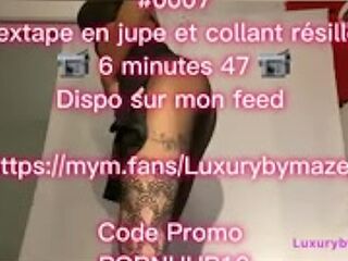 0007 sextape solo en collant résille
