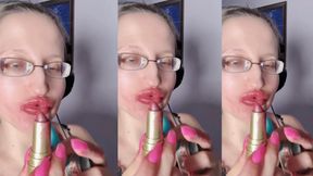 ASMR Sweet Chocolate Eating- ASMR, Eyeglasses, Giantess, Lipstick, Big Lips, Mough, Food, Face Fetish, Long Nails