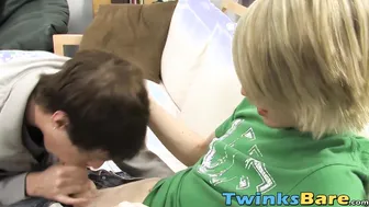 Tattooed twink Keith gets barebacked after a sloppy blowjob