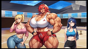 Futanari Muscle Growth World [ Femboy Hentai Game ] Ep.5 futa giant cock sucking in gloryhole !