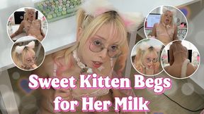 Desktop Neko: Your Sweet Kitten Begs for Her Milk
