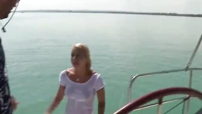 Horny slutty girls are getting dicked-down on the boat