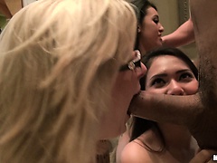 It's Christmas morning and these babes are getting cock presents galore