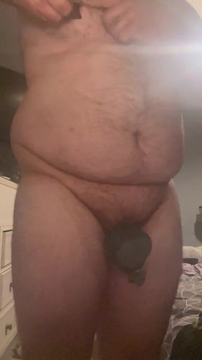 Cock Bondage and Crossdress Under Clothes to Go Out for a Walk with a Butt Plug in and Nipple Clamps Filmed at 21.55