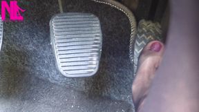 Nyllady Revving and Driving in Black Estrad Sandals and Black Stockings with Anklet