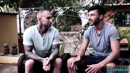 Tattoo gay flip flop and cumshot