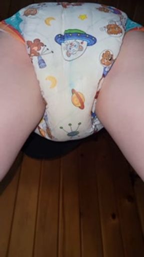 Cute diaper peeing