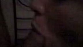 Excited girlfriend in the dark room is greedily sucking my cock