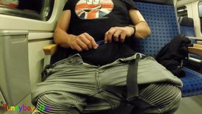 Jerking off and Cumming on a Moving Train Is Always Hot. This Time It Was Very Risky, Since I Wasn't Alone