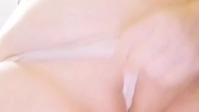 Bottom View of Big Tits Drop &mdash; wedged panties &mdash; Sliding Panties and Spreading Pussy
