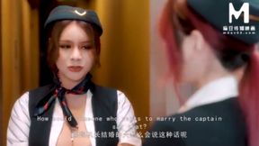 Flight Attendants Desire Big Cocks Post-Abstinence for Model Media Asia Thrills