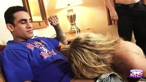 A Sweet Gangbang with Hot Studs for a Blonde Bimbo and Her Big Tits