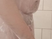 Chubby Cleans His Hole In The Shower