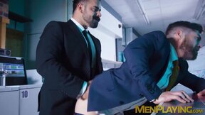 Rough ass rimming and shoving by suited Teddy Torres and Only Matt