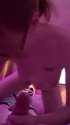 Princesskitti3 Giving Complete Deepthroat to Another Trans with Big Balls and Swallowing Her Huge Load