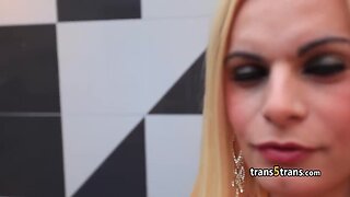 Dude jizzed haired tgirl butt hole