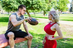 Busty MILF Casca Akashova fucks the football captain
