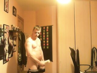 Banging Fleshlight&#039;s on the right side and cumming