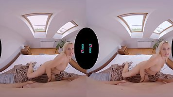 Angel Wicky is getting fucked in a POV style during a wild, VR sex session