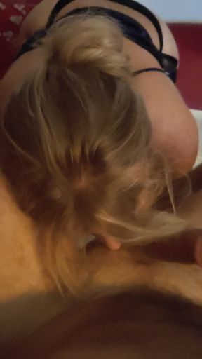 Sexy Amateur Blonde Loves to Suck Balls and Swallow All