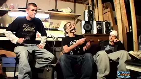 Straight Thug Dudes Hang Out For A Group Cock Stroking