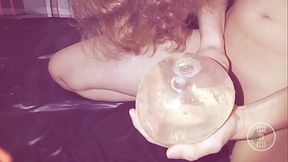 Fucking a Condim filled with my Pee, playing with Cum