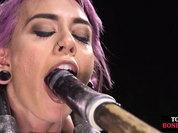 Trapped 21yo slut dominated hardcore by whipping guy