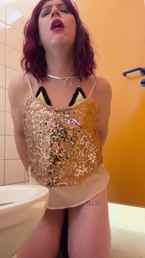 Sissy slut in the toilet