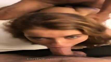 Hot chick getting fucked by stranger while sucking boyfriend dick