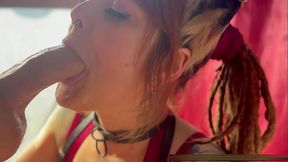 RED LINGERIE KITTEN GETS SLOPPY PLAYING WITH SPIT - PART 2