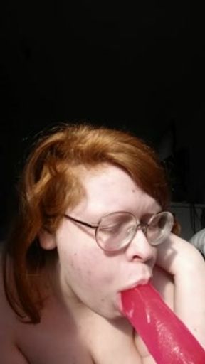 Chubby Redhead Nerd Gives you a Strip Tease + Fuck and Blowjob