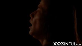 Blonde MILF gives deepthroat blowjob in missionary