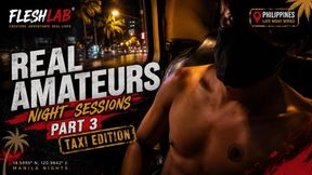 NIGHT SESSIONS (Part 3) Asia Twink Jerks His Thick Cock in Moving Car at Night