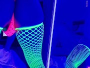 Slow motion twerking while dressed like a dirty little sissy rave slut.