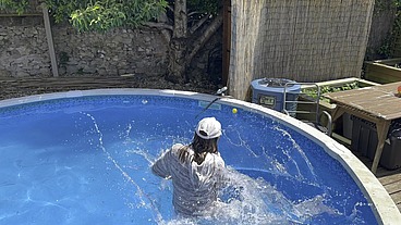 Onesie Wetlook in the Pool