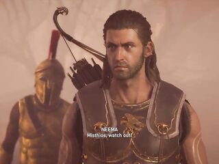greek stud swings around spear 30