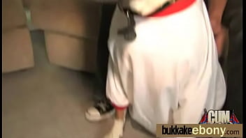 Bukkake ebony babe group fucking 23