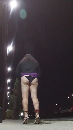 Spectacular moment from &quot;Mature sissy CD suirks in public at midnight&quot;