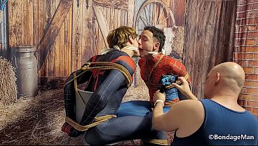 Bruno Draco and Pedro Fontezz, a bondage couple of Spider-Men | Behind the Scenes