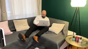Office babe gets her buttons pushed by the big-cocked boss