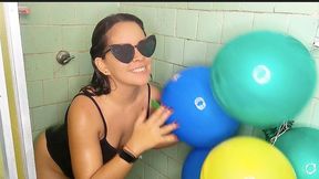 Taking a shower with balloons looks like this but it gets better