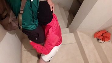 Masked Closeted Guy Sucks Bahian’s Big Cock on Fire Escape