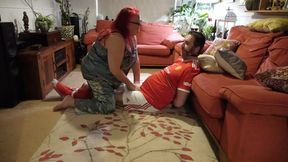 Miss M football front room blowjob fun