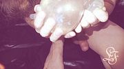 Fucking a Condim filled with my Pee, playing with Cum!