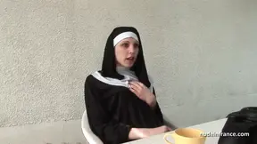 French virgin nun gets her ass fucked in a threesome with Papy Voyeur