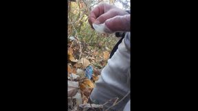 I found unusual used condoms in woods and fap with them3.