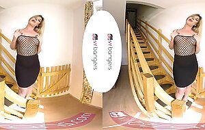 TS VR Porn - Small Tits Blonde TS Milf masturbating and ass play